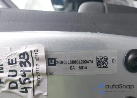 2016 Chevrolet Trax Lt from USA, damaged, VIN 3GNCJLSB8GL203474